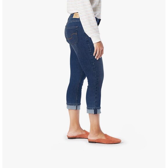 Levis Signature Capri Stretch Jeans Women Size 24 Mid Rise Blue Denim - Picture 2 of 5